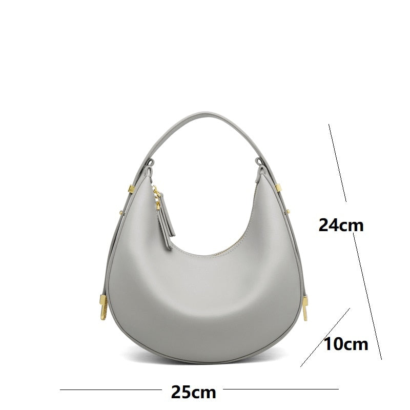 Lkblock Original Bag Fashion luxury Genuine Leather Bags ladies Women Handbag First Cow Half Moon Purses