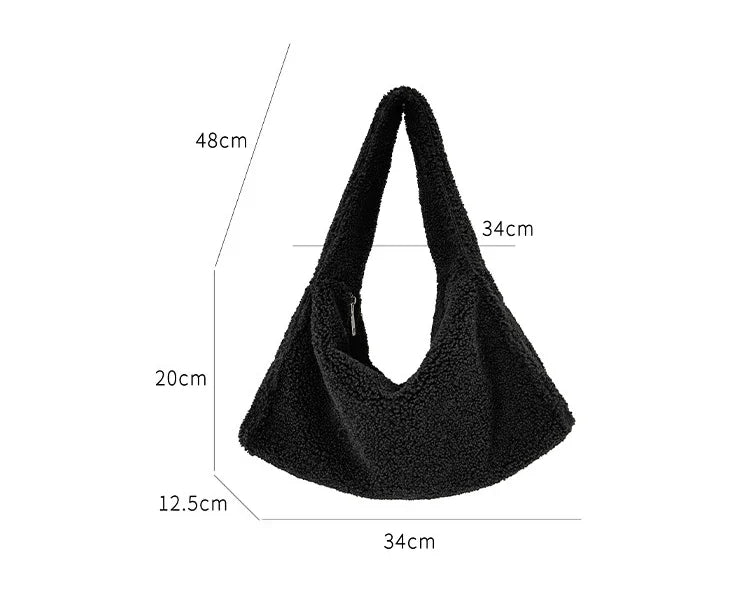 eybag Winter Lambswool Shoulder Bag Fluffy Faux Fur Bags for Women Soft Plush Designer Handbag Large Warm Armpit Bag Lady Tote Clutch