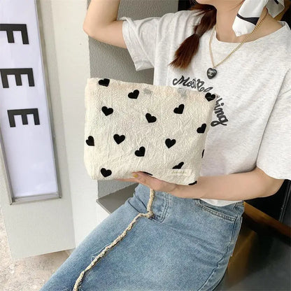 eybag Sweet Love Heart Women's Shoulder Bags Simple Ladies Vest Bag Thin Cloth Female Tote Handbags Clutch Purse Shopping Bag