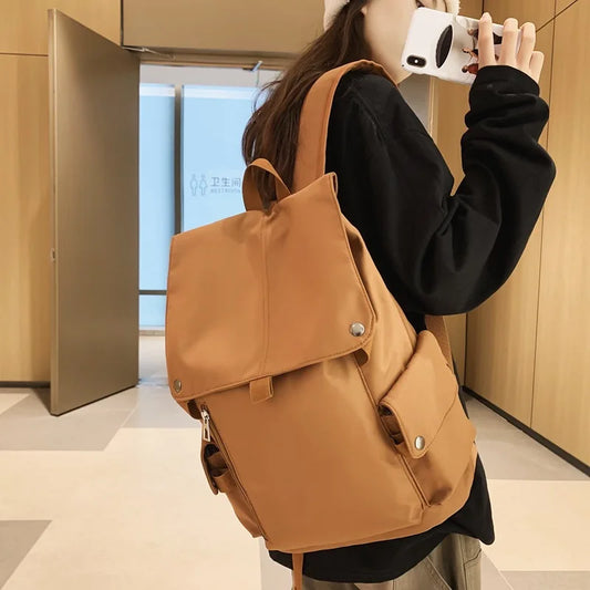 eybag Korean Cool Backpack For Women Men Simple Pure Color Waterproof School Bags For Teenage Girls Collage Student Book Bag Mochilas