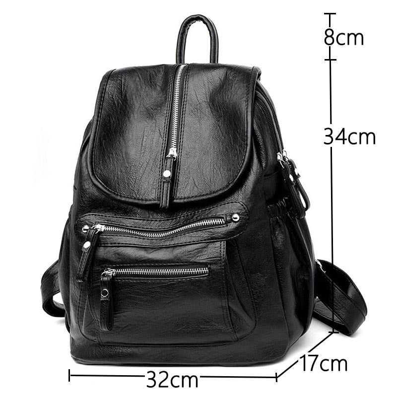 eybag Women High Quality Leather Backpacks Vintage Female Shoulder Bag Sac A Dos Travel Ladies Bagpack Mochilas School Bags for Girls