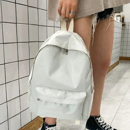 eybag Backpacks Preppy Students Backpack Large Capacity Button Travel Bag Solid Simple Harajuku Chic Fashion Retro Unisex High Street