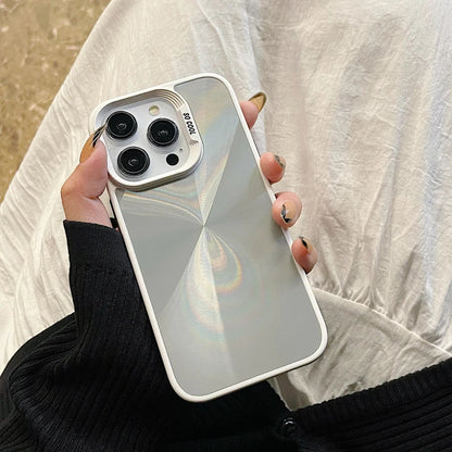 eybag Luxury Laser Aurora CD Pattern Silicon Phone Case For iPhone 15 14 13 12 Pro Max Titanium Gray Full Shockproof Soft Back Cover