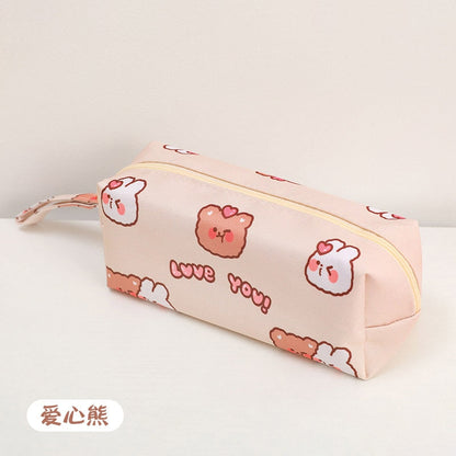 eybag Cartoon Little Bear Canvas Pencil Case Large Capacity Pencil Case Desktop Stationery Organizing Storage Bag