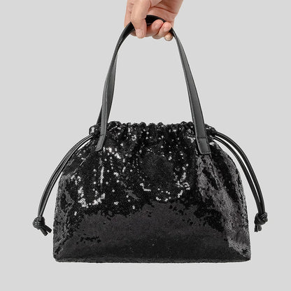 eybag Fashion Sequins Women Handbags Shinny Drawsting Shoulder Crossbody Bags Luxury Evening Party Purses Large Capacity Tote Bag