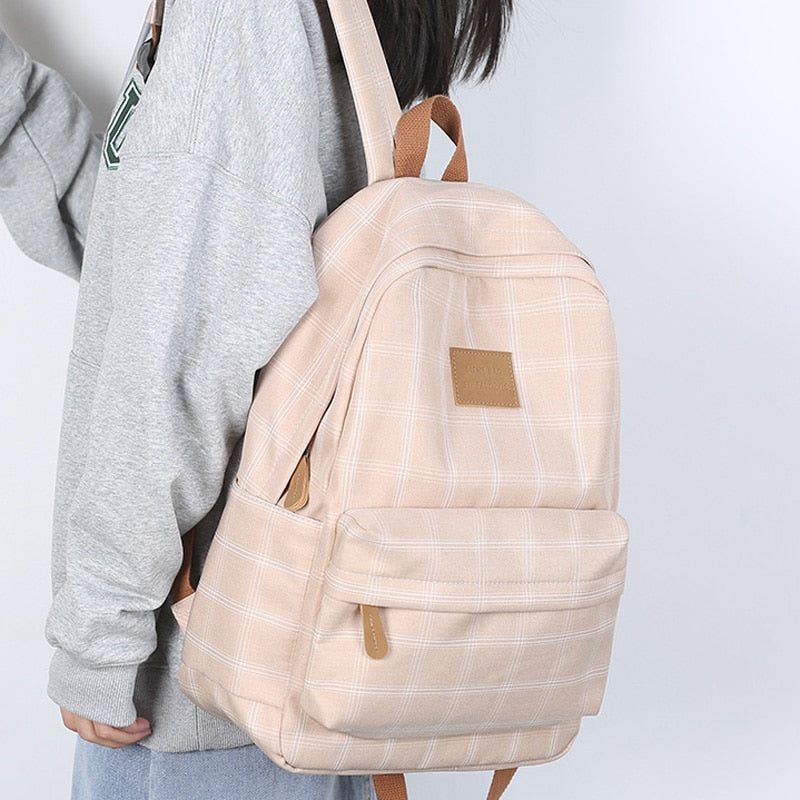 eybag Fashion College School Bag Backpacks for Women Striped Book Packbags for Teenage Girls Men Travel Shoulder Bags Rucksack