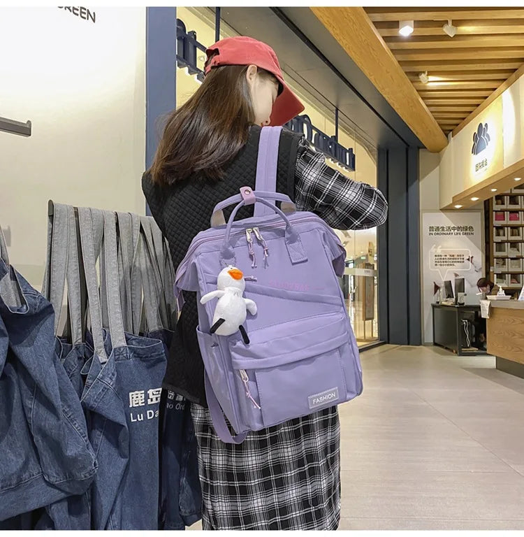 eybag Women Shoulders Backpack Korean Teen Girls Cute Backpack Fashion Casual Large Capacity Travel Backpack Campus Students Schoolbag