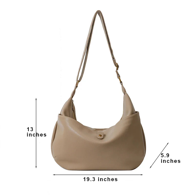 eybag High Quality Designer Women Shoulder Bag Female Purses and Handbag Soft PU Leather Large Capacity Tote Bag Underarm Hobo Bag