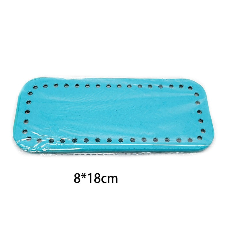 eybag 8x18cm Oval Long Bottom for Knitted Bag PU leather Bag Accessories Handmade Bottom With  holes DIY Crochet Bag Bottom