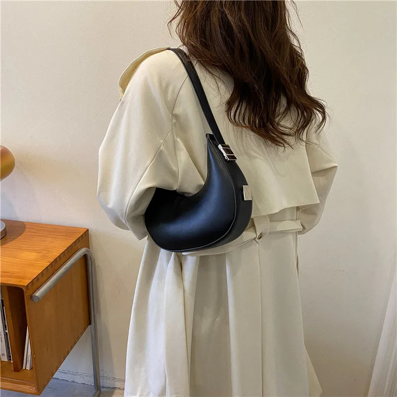 eybag Fashion Luxury Design PU Leather Hobo Shoulder Bag Women Small Clutch Handbag Purse Female Underarm  Bag Travel Totes