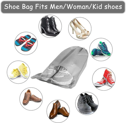 eybag 5-15PCS Travel Shoe Bag Large Portable Drawstring Shoes Storage Bags Non-Woven Dustproof Pouch Space Saving Organizer for Shoes