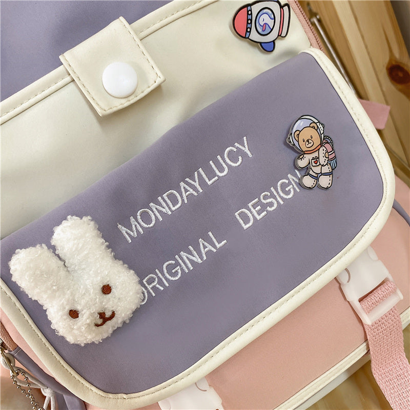 eybag Women Backpack Large Cute Female Multi-pocket Travel Bagpack Student Schoolbag for Teenage Girl Book Knapsack New Mochila 2022