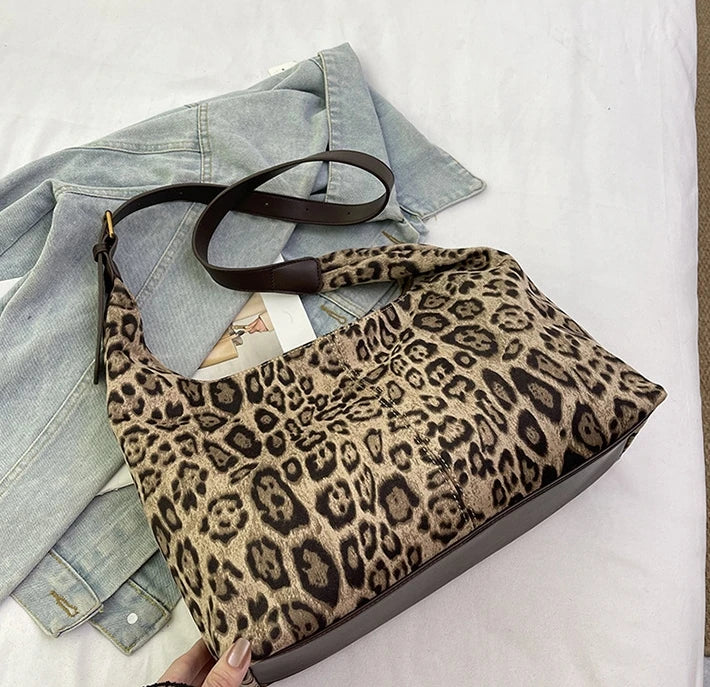 eybag Large Leopard Hobos Shouler Crossbody Bags for Women Handbags Purses 2024 New Vintage Ladies Messenger Bag