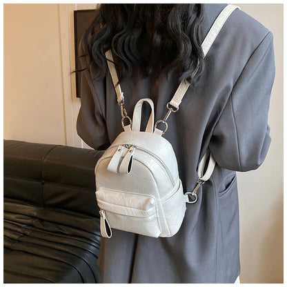 eybag Women's Mini PU Leather Backpacks 2024 Y2K Korean Fashion Solid Color Backpack Lady Travel Simple Back Packs Crossbody Bag