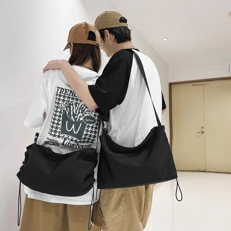 eybag Solid Color Black Shoulder Bag Fashion Women Male Waterproof Messenger Bags Unisex Cool School Bags Women Travel Crossbody Bag