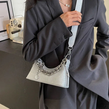 eybag Chains Pu Zipper Ladies Shoulder Bags Hot Sale Light Luxury Crossbody Bags for Women 2024 Fashion