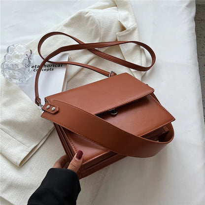 eybag Double Layers Underarm Shoulder Bags For Women Trend Designer Square Flap Crossbody Bag PU Leather Ladies Handbags