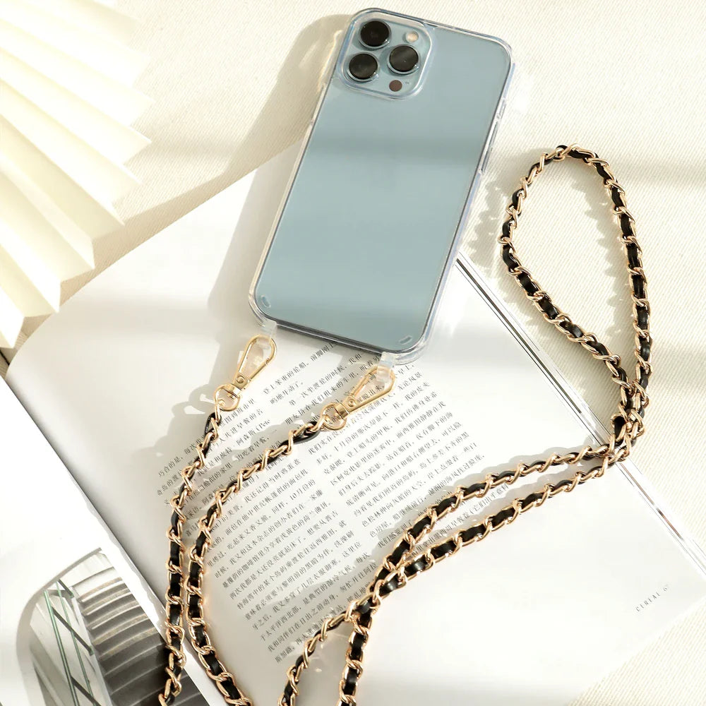 eybag DIY Luxury Pearl Chain Crossbody Strap Shockproof Acrylic Lanyard Phone Case for iPhone 14 13 12 PRO 15 Pro Max X XS 12 MINI