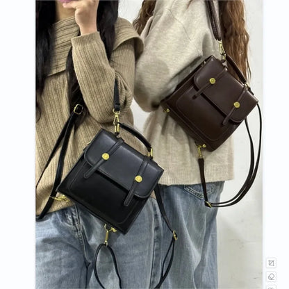 eybag Simplicity Brown Backpack Women Preppy Multifunction Messenger Bag Girl Travel Casual Shoulder Bag Aesthetic Handbag