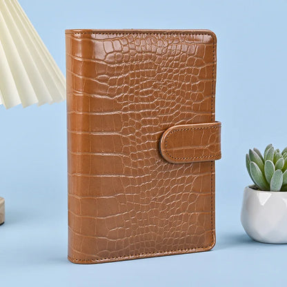 eybag A5 A6 A7 Crocodile Color 6 Ring Binder PU Clip-on Notebook Leather Loose Leaf Notebook Cover Notebooks Journal Stationery