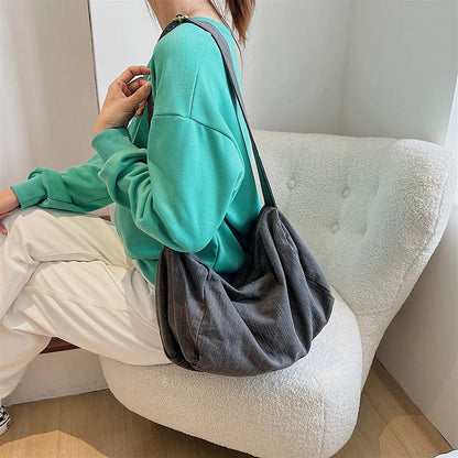 eybag Fashion Canvas Shoulder Bags For Women Solid Large Capacity Casual Crossbody Bag Shopper Travel Simple Female Messenger Bag Tote