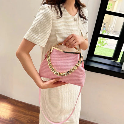 eybag Designer Shell Clip Weave Wallet Bags ChainShoulder Bag Luxury Evening Clutch Party Hot Pink Handbag And Purse Chic Hobo Bags