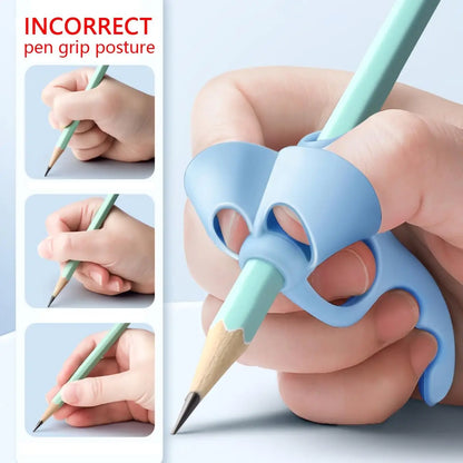 eybag Soft Silicone Pencil Holder Solid Color Children Writing Training Correction Device Student Stationery School Supplies Kids Gift