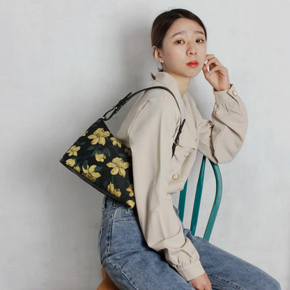 eybag Vintage Three-dimensional Flower Underarm Bag for Women Elegant Fashion Ethnic Style Single Shoulder Handbags Spring New Totes