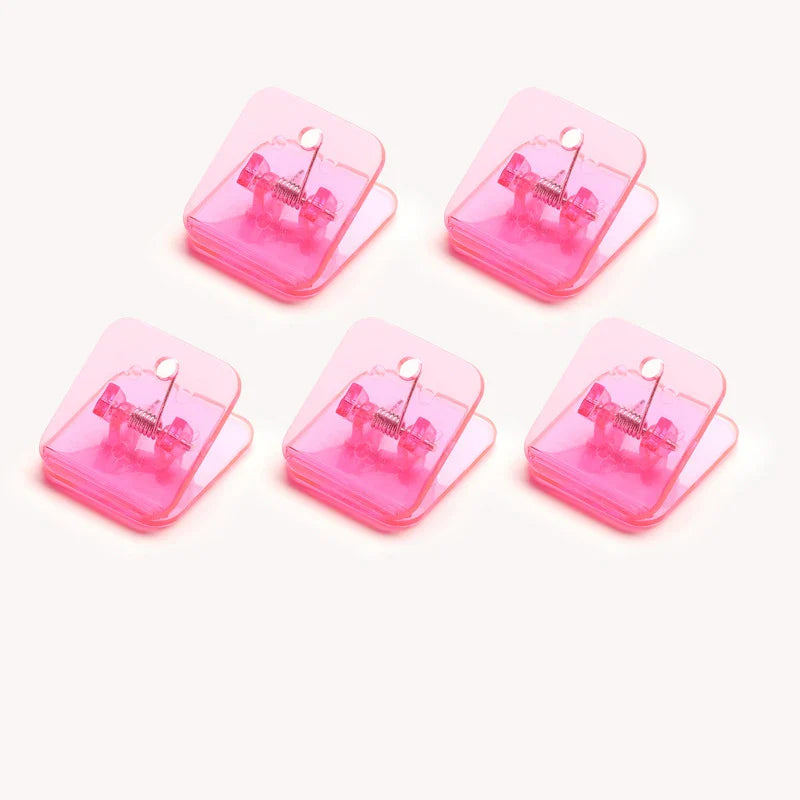 eybag 5pcs Candy Paper Clips Transparent Bookmarks Kawaii File Documents Binder Clips Notebook Index Page Holder Tickets Clamps Office