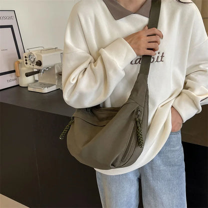 eybag Leisure Crossbody Hobo Bag with Large Capacity Versatile and Niche Design Nylon Shoulder Bag Student Class Mailman Bag