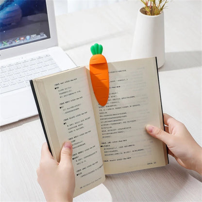 eybag 1Pcs Cute Cartoon Carrot Bookmarks Book Holder Binder Index Divider Reading Auxiliary Tools Student Stationery School Supplies