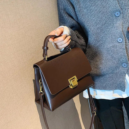 eybag - Retro Handbags For Women Flap Shape Pure Color Shoulder Crossbody Bags With Golden Hasp 2023 Designer Luxury Messenger Bag