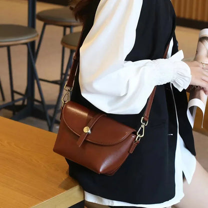 eybag Fashion Genuine Leather Women Crossbody Bag Small Shoulder Handbag Female Mobile Phone Purse Bags Solid Messenger Bag for Women