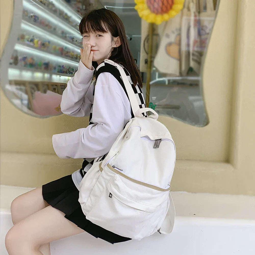 eybag Canvas Brand Backpack Men Female Retro Travel Book Bag Girl Boy Laptop Student Fashion Vintage Women CollegeSchool Bags