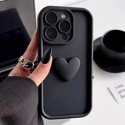 eybag Cute 3D Love Heart Phone Case for IPhone 13 12 11 14 15 Pro Max XS XR 7 8 Plus SE Soft Silicone Shockproof Full Coverage