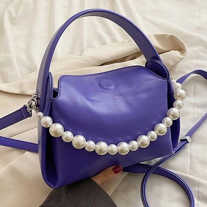 eybag Women Soft PU Leather Shoulder Bags Brand Luxury Pink Green Purple Crossbody Bags Pearl Handbags and Purses Evening Clutch