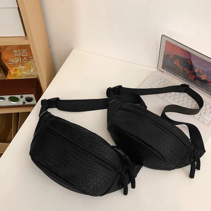 eybag Man Waist Bag Large Capacity Leather Fanny Pack Unisex Woven pattern Chest Bag Fashion Shoulder Crossbody Bags Quality Belt Bags