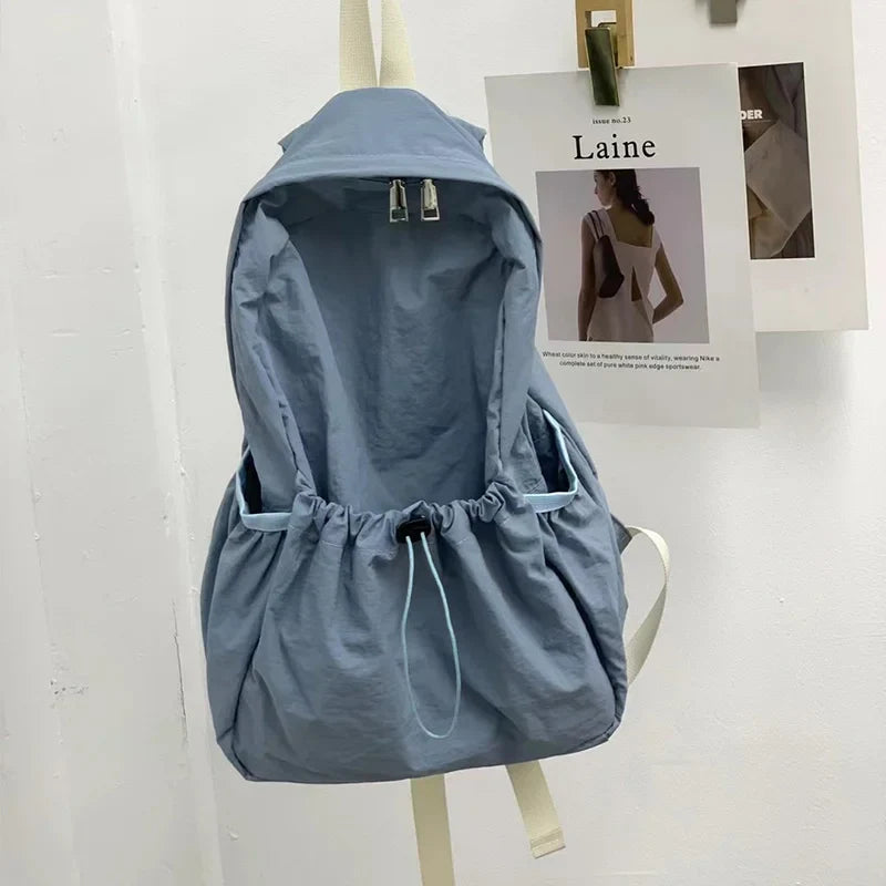 eybag Fashion Ruched Drawsting Backpacks For Women Casual Nylon Backpack School Light Weight Students Bag Large Capacity Travel Bag