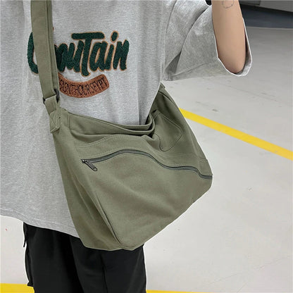 eybag New Trendy Female Shoulder Bag Cool Canvas School Messenger Bag Male Large Capacity Tote Fashion Travel Crossbody Bags For Women