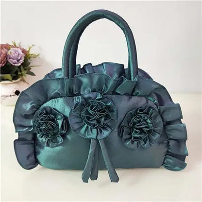 eybag Gothic Purple Y2k Hand Bag Women New Dark Lolita Soft Chic Handle Purse Female Vintage Flower Cute Mini Bag