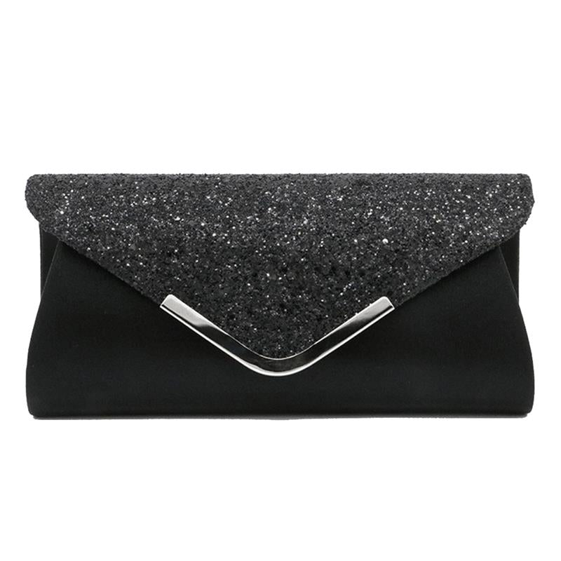 Lkblock Fashion Ladies Glitter Evening Satin Bridal Clutch Diamond Bag Womens Wedding Party Prom Envelope Handbag Party Banquet Bags