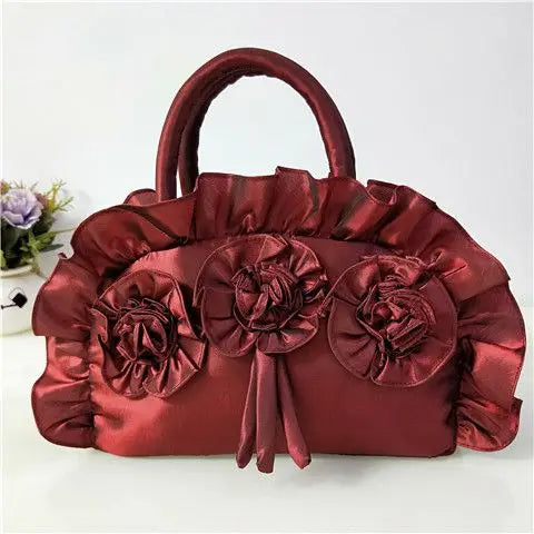 eybag Gothic Purple Y2k Hand Bag Women New Dark Lolita Soft Chic Handle Purse Female Vintage Flower Cute Mini Bag