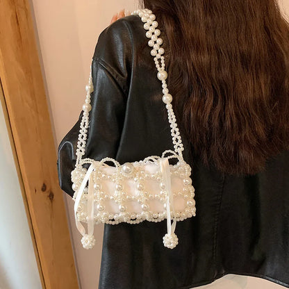 eybag Luxury Handmade Pearl Purses Ladies Wedding Bridal Party Beaded Evening Bag Magic Handbags Designer Crossbody Bag Women's Wallet