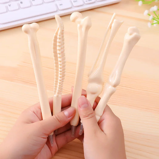 eybag 5Pcs/Set Funny Lifelike Bone Shape Ballpoint Pen School Office Writing Supplies Gift Stationery