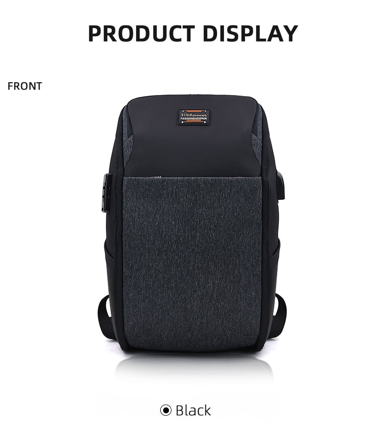 eybag Anti-thief Fashion Men Backpack Multifunctional Waterproof 15.6 Inch Laptop Bag Man USB Charging Travel Backpacks Male Mochila