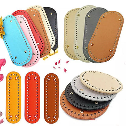 eybag 10x22/12x25cm Long Oval Bottom For Knitted  PU Leather Bag Accessories Handmade Bottom With Holes Crochetbag Base Wholesale