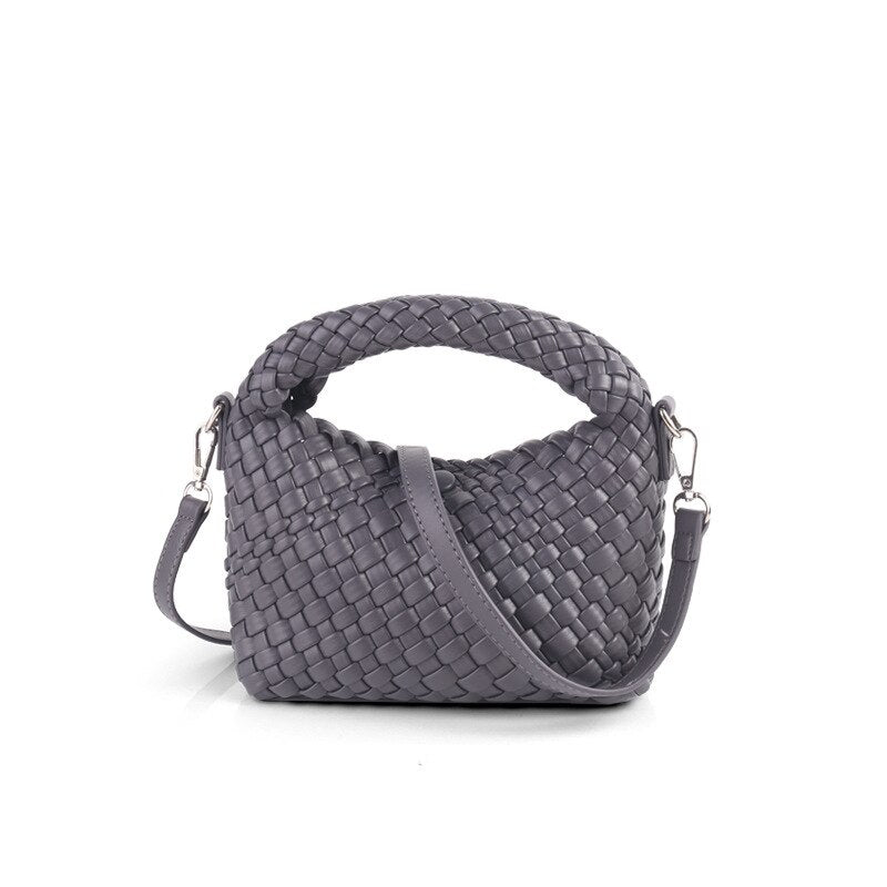 eybag Women Woven Bags PU Leather Messenger Bag Mini Macaron Colors Handbag Summer Holiday Women's Bag