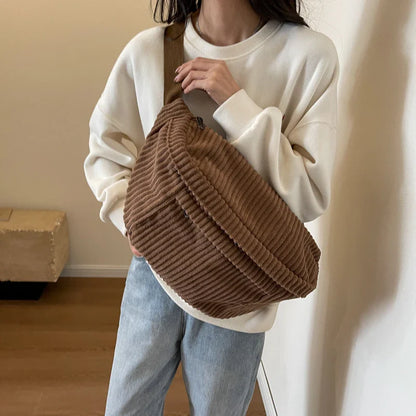 eybag Fashion Oversize Big Chest Bags For Women 2024 Female Chest Handbag And Purses Corduroy Large Capacity Crossbody Bag Waist Packs