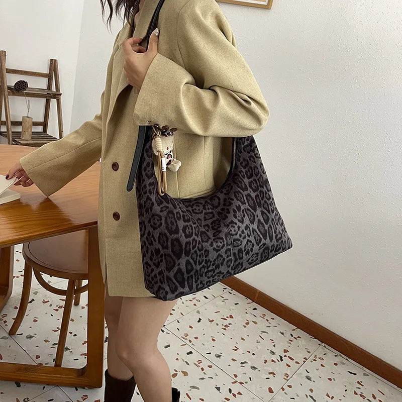 eybag Large Leopard Hobos Shouler Crossbody Bags for Women Handbags Purses 2024 New Vintage Ladies Messenger Bag