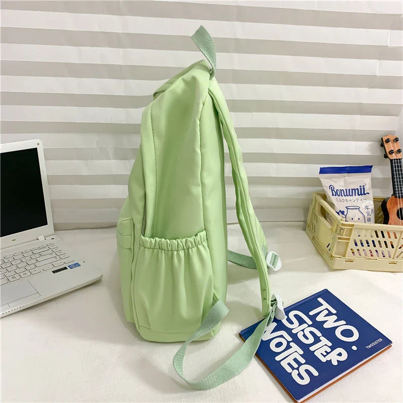 eybag Solid Color Fresh Backpacks Waterproof Nylon School Bags For Teenage Girls Sweet Pink Satchels Korea Green Casual Packages